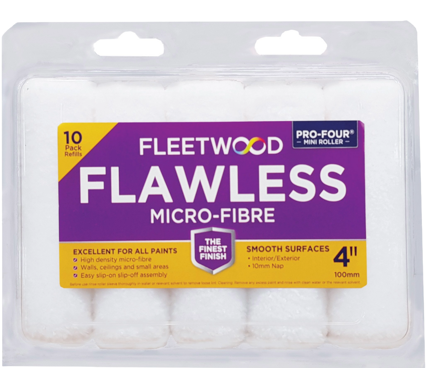 Manchon microfibre impeccable 4 pouces 5mm