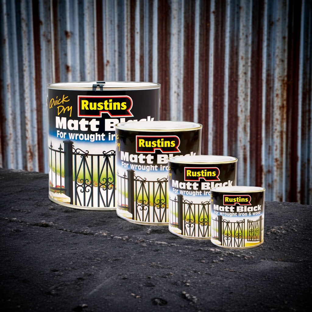 Peinture noire mate pour métal et bois