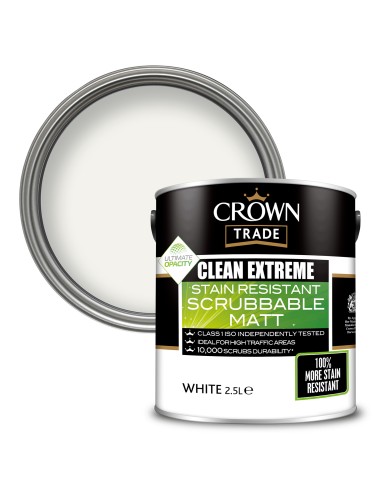 Crown Trade Clean Extreme Stain Resistant Srubbbable Matt