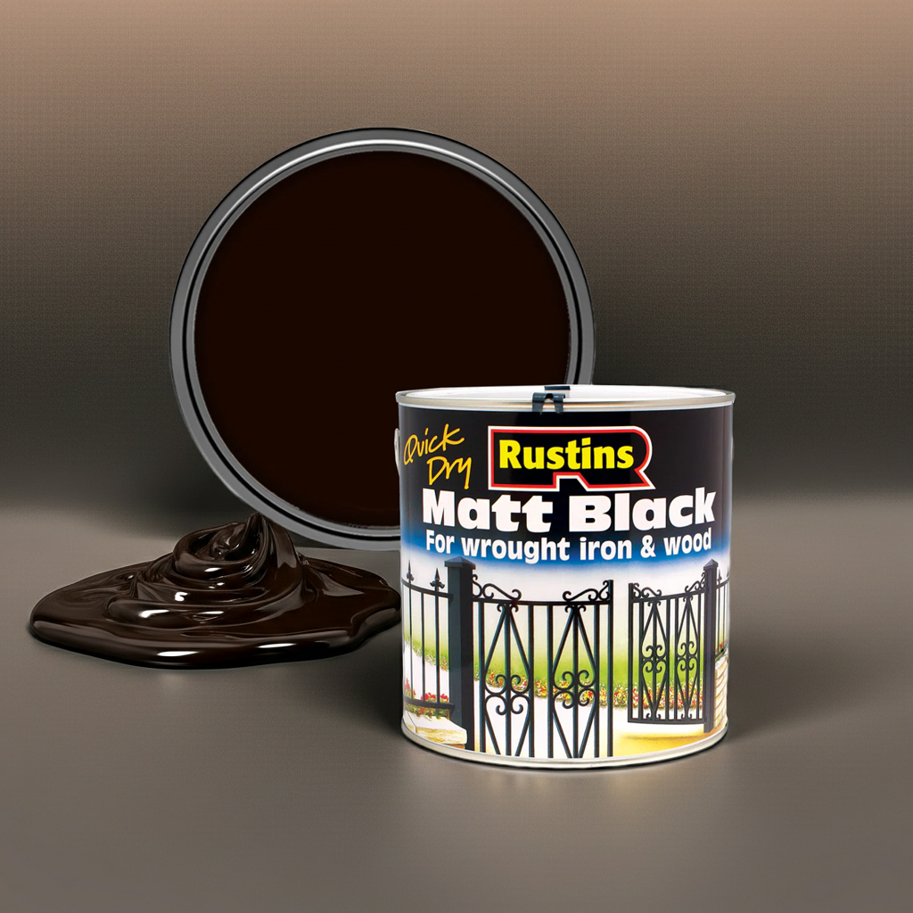 Peinture noire mate pour métal et bois