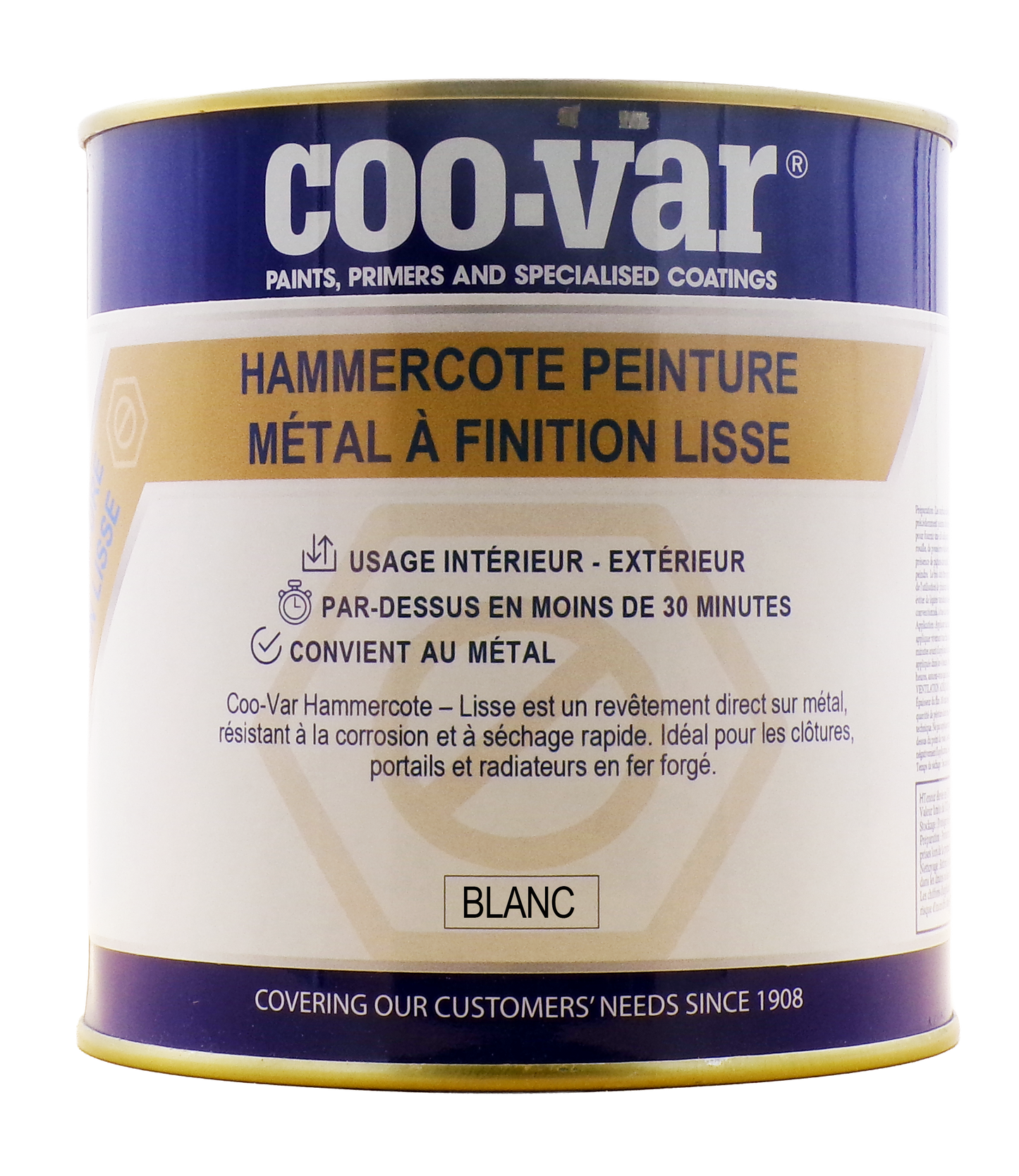 Peinture antirouille Hammercote pour métal