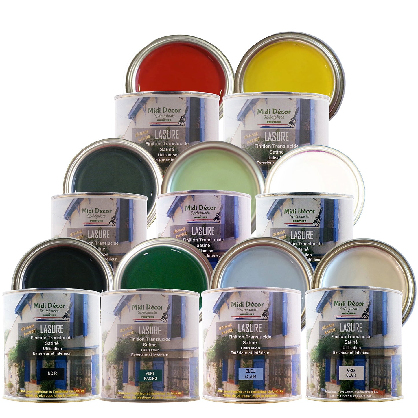 Peinture lasure colorée