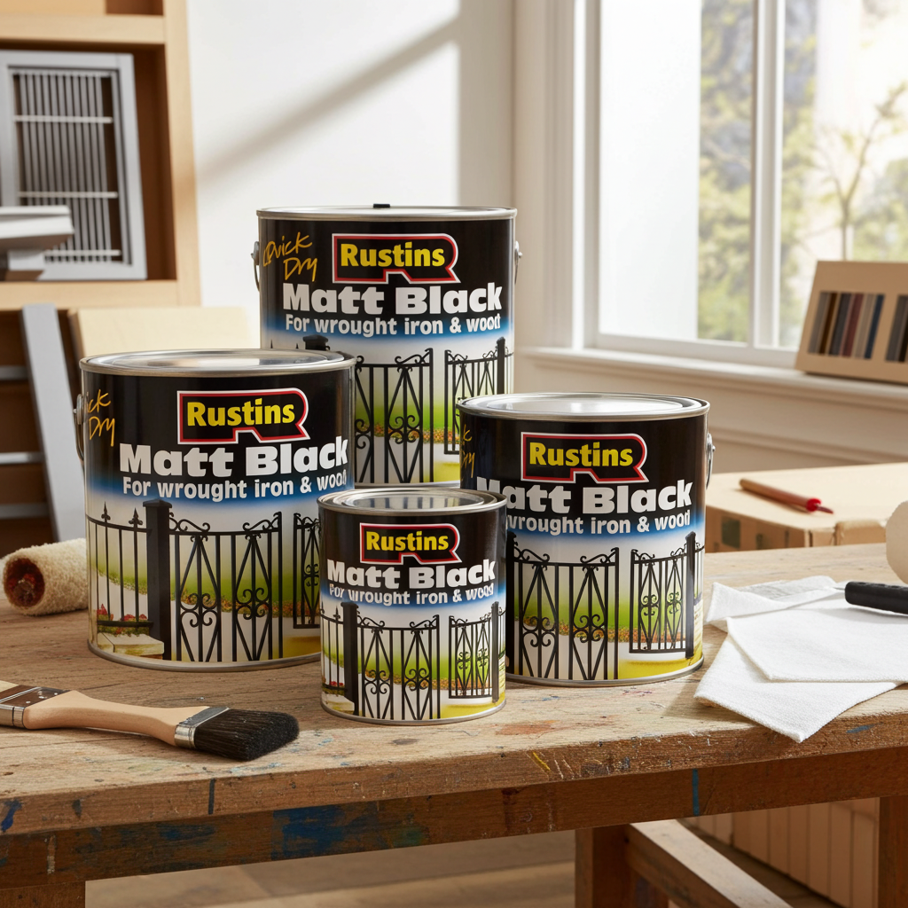 Peinture noire mate pour métal et bois